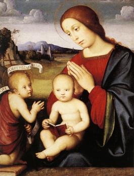 Francesco Francia : Madonna and Child with the Infant St John the Baptist